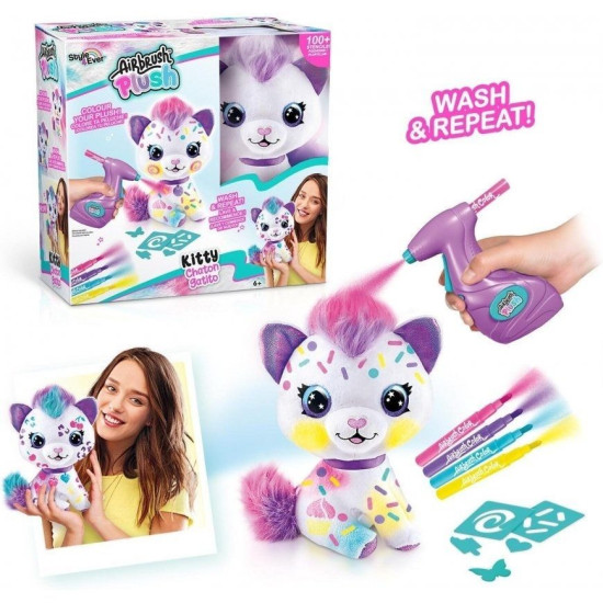 Творчески комплект Canal Toys Airbrush plush - Плюшена играчка за оцветяване, Коте | Игри и играчки