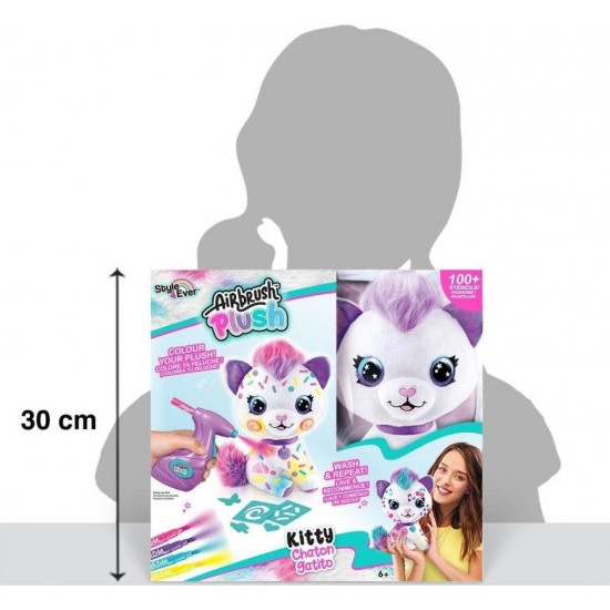 Творчески комплект Canal Toys Airbrush plush - Плюшена играчка за оцветяване, Коте | Игри и играчки