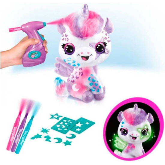 Творчески комплект Canal Toys Airbrush plush - Плюшена играчка за оцветяване, Светещ еднорог | Игри и играчки
