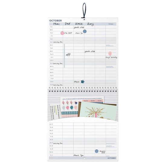 Календар AW23 Family Calendar - Peacock. FSC MIX | Тефтери, бележници и планери