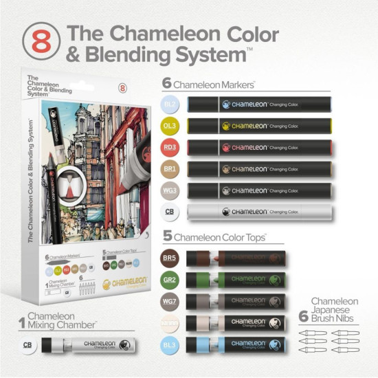 Комплект маркери Chameleon Colour & Blending System #8 | Изкуство и художествени материали