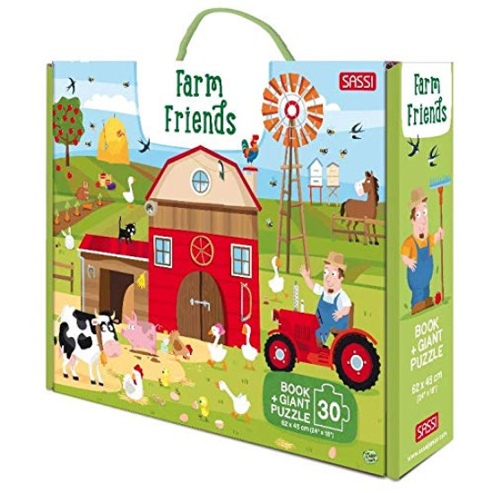 Пъзел Sassi с книжка Farm Friends 30 части | SASSI