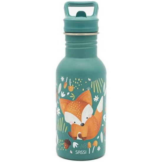 Бутилка за вода Sassi Crunchy The Fox - 500 ml | Кутии за храна и бутилки