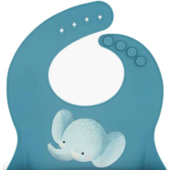Силиконов лигавник Sassi - Chewy The Elephant, син | Аксесоари за хранене