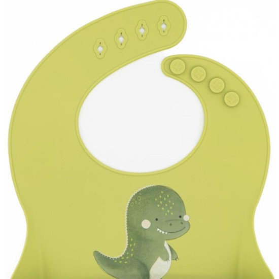 Силиконов лигавник Sassi - Cracky The Dinosaur, зелен | Аксесоари за хранене