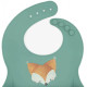 Силиконов лигавник Sassi - Crunchy The Fox, зелен | Аксесоари за хранене