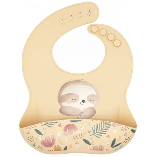 Силиконов лигавник Sassi - Gnawy The Sloth, оранжев | Аксесоари за хранене