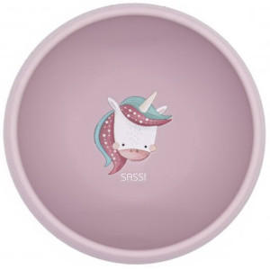Силиконова купичка с вакуум Sassi - Sparkly The Unicorn, розова