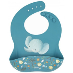 Силиконов лигавник Sassi - Chewy The Elephant, син Силиконов лигавник Sassi - Chewy The Elephant, син
