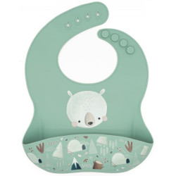 Силиконов лигавник Sassi - Munchy The Bear, зелен Силиконов лигавник Sassi - Munchy The Bear, зелен