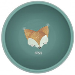 Силиконова купичка с вакуум Sassi - Crunchy The Fox, зелена Силиконова купичка с вакуум Sassi - Crunchy The Fox, зелена