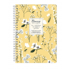 Скицник Drasca Flowers 120 г 60 л А5 14.8*21 Макове жълт фон