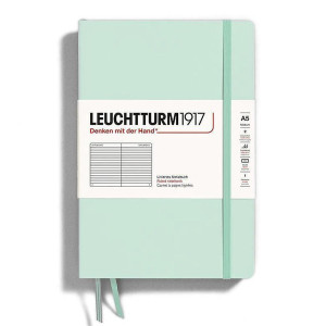 Тефтер Leuchtturm1917 Natural Colors - A5, светлозелен, линиран, твърди корици