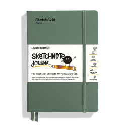 Тефтер Leuchtturm1917 Sketchnote Journal - A5, маслиново-зелена
