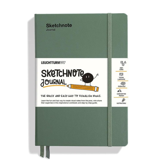 Тефтер Leuchtturm1917 Sketchnote Journal - A5, маслиново-зелена | Тефтери, бележници и планери
