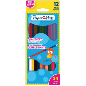 Двувърхи цветни моливи Paper Mate Kids Coloring - 12 броя