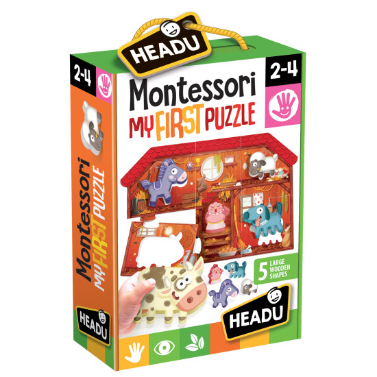 Образователен пъзел Headu Montessori - Моят първи пъзел, Ферма | Headu