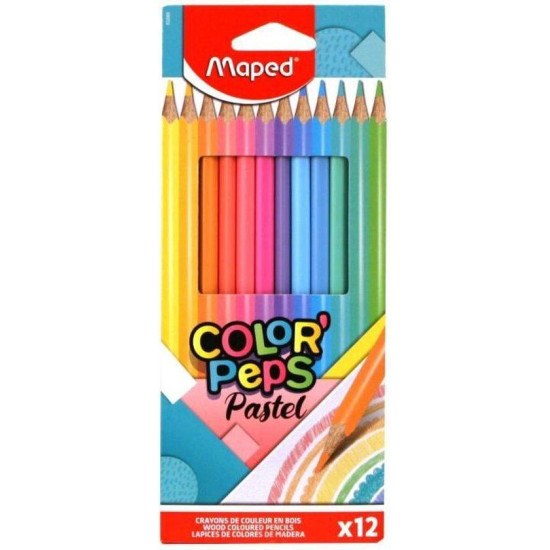 Моливи цветни Maped Color Peps Pastel 12 цв