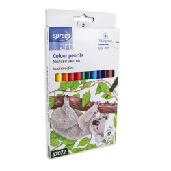 Цветни моливи 12 цвята Maxi, Spree 57072 Цветни моливи 12 цвята Maxi, Spree 57072