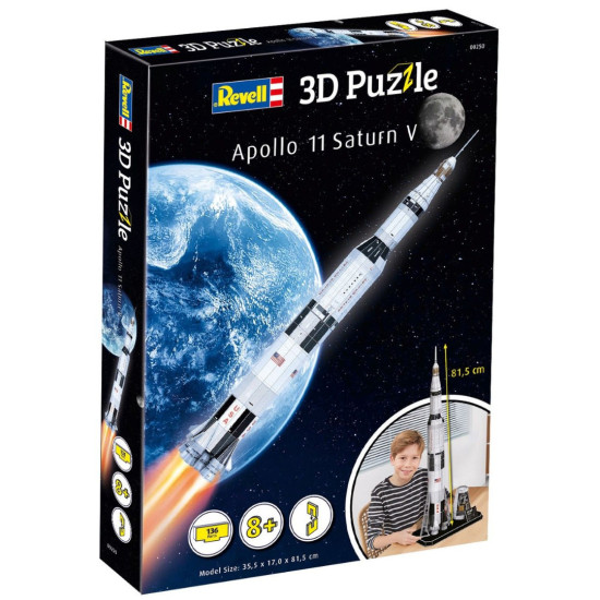 3D Пъзел Revell от 136 части - Аполо 11 Сатурн V