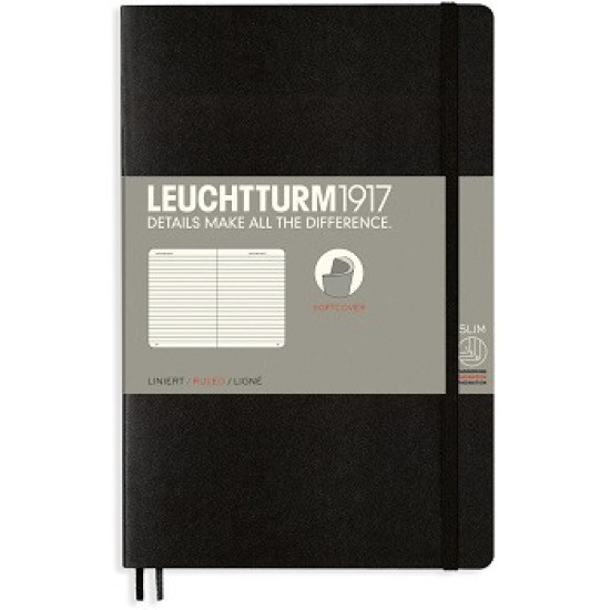 Тефтер B6+ Leuchtturm1917, меки корици, Black