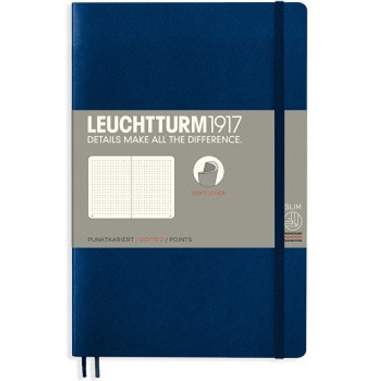 Тефтер Leuchtturm 1917 Composition - B5, меки корици, пунктиран, тъмносин