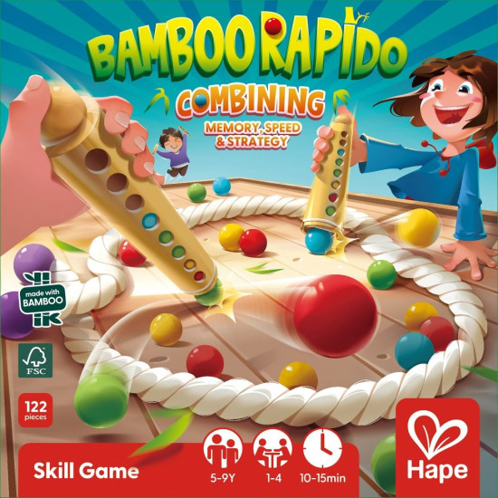 Дървена настолна игра за бързина Hape International - Бамбукова гора | Hape