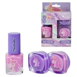 Детски козметичен комплект Martinelia - Little Unicorn, 3 броя