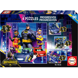 Детски пъзел Educa 4 в 1 - Batwheels