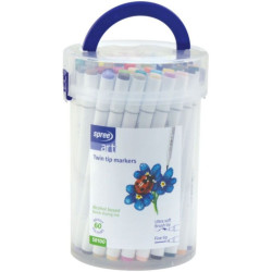 Двувърхи маркери Spree Art - Fine tip, 60 цвята