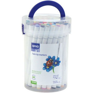 Двувърхи маркери Spree Art - Fine tip, 60 цвята
