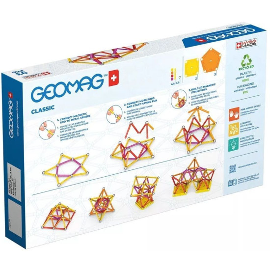 Mагнитен конструктор Geomag - Classic, 93 части | Игри и играчки