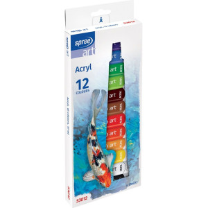 Акрилни бои Spree Art - 12 цвята х 12 ml
