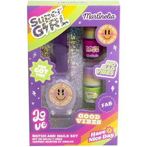 Детски комплект за нокти Martinelia Supergirl - С часовник