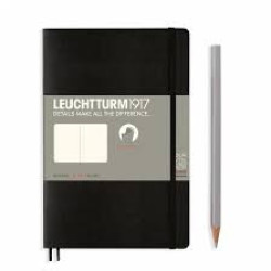 Тефтер B6+ Leuchtturm1917 Black, меки корици, Редове