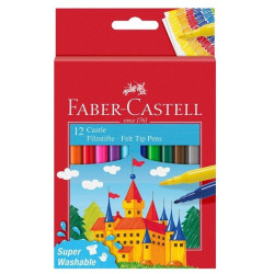 Комплект флумастери Faber-Castell Castle - 12 цвята