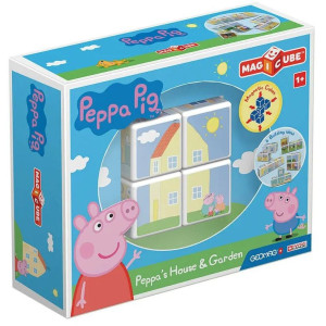 Комплект кубчета Geomag - Magicube Пепа Пиг, Къщата и градината на Пепа