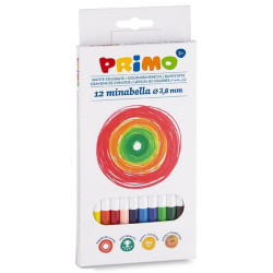Комплект цветни моливи Primo Minabella - Шестоъгълни, 12 цвята Комплект цветни моливи Primo Minabella - Шестоъгълни, 12 цвята