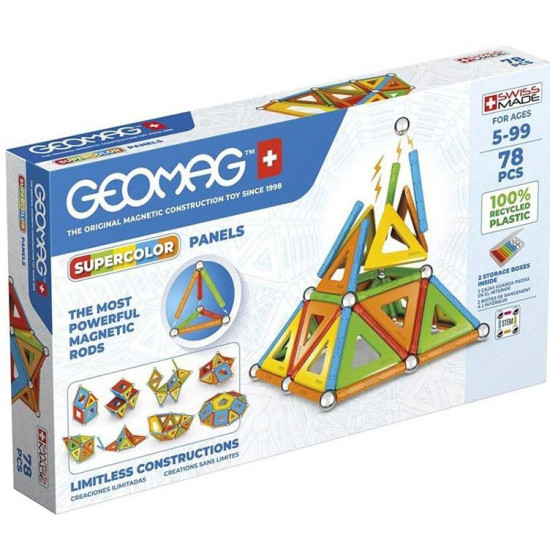 Mагнитен конструктор Geomag - Supercolor, 78 части Mагнитен конструктор Geomag - Supercolor, 78 части