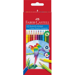 Моливи Faber-Castell - Triangular, 12 цвята