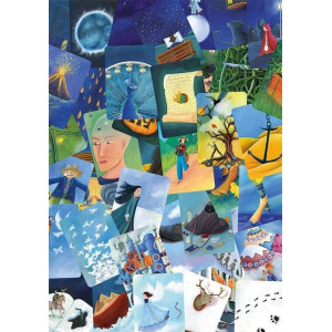 Пъзел Dixit от 1000 части - Син колаж