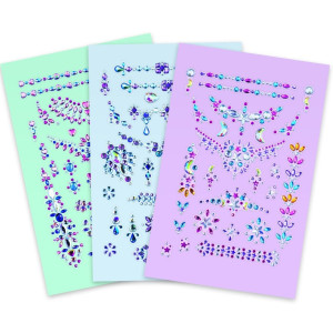 Стикери за тяло Nebulous Stars - С цветни скъпоценни камъни, 25 броя, асортимент