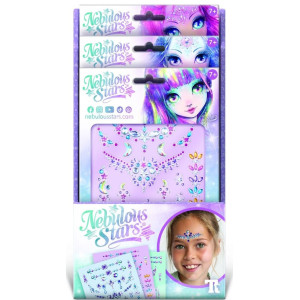 Стикери за тяло Nebulous Stars - С цветни скъпоценни камъни, 25 броя, асортимент