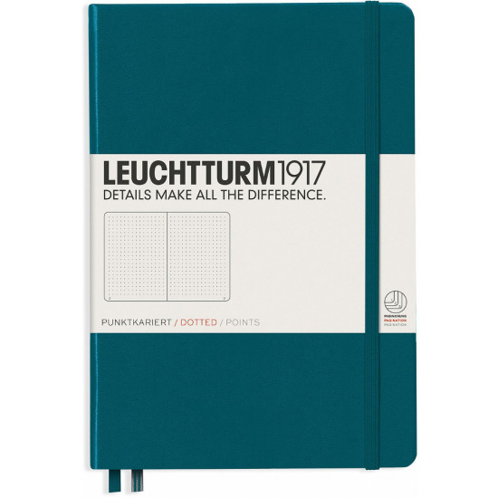 Тефтер Leuchtturm1917 - A5, страници на точки, Pacific Green