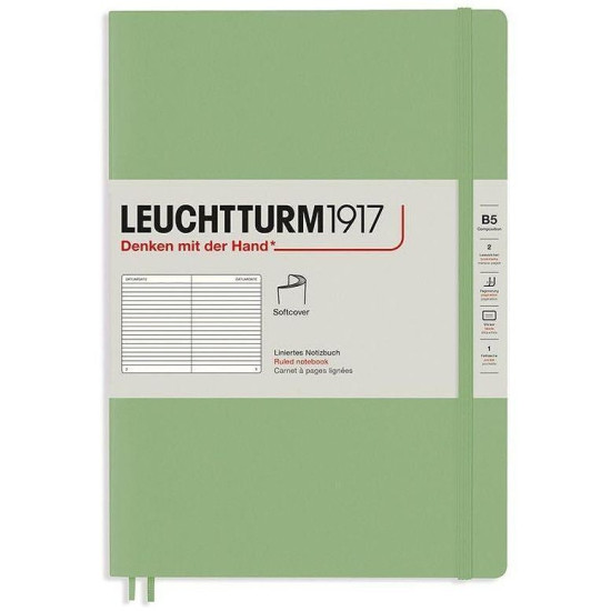 Тефтер Leuchtturm1917 Composition - B5, светлозелен, линиран, меки корици