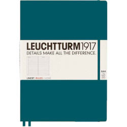 Тефтер Leuchtturm1917 Master Slim - А4+, линиран, Pacific Green