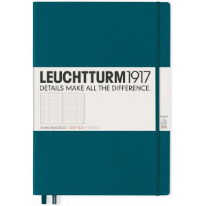 Тефтер Leuchtturm1917 Master Slim - А4+, страници на точки, Pacific Green