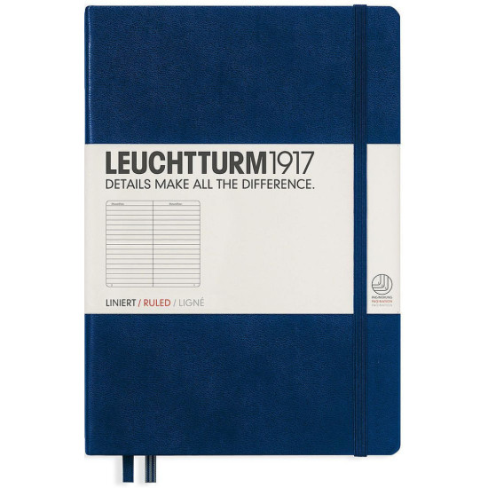 Тефтер Leuchtturm1917 Medium - A5, син, страници на редове