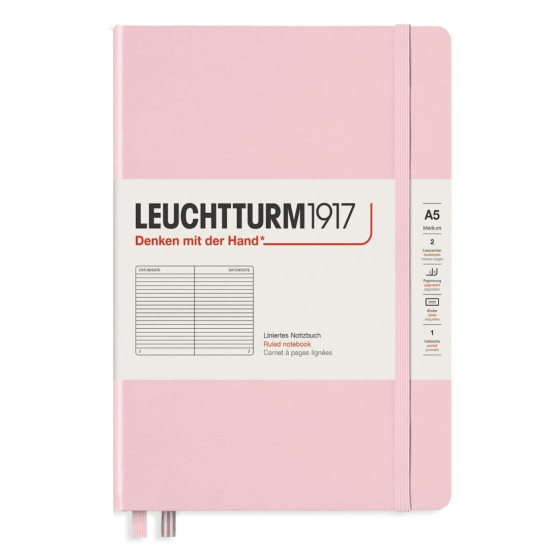 Тефтер Leuchtturm1917 Muted Colours - А5, розов, страници на редове