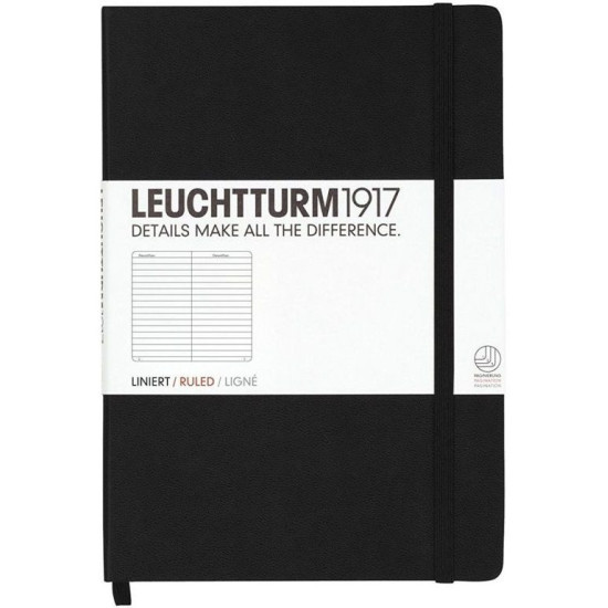 Тефтер Leuchtturm1917 Notebook Medium А5 - Черен, страници на точки